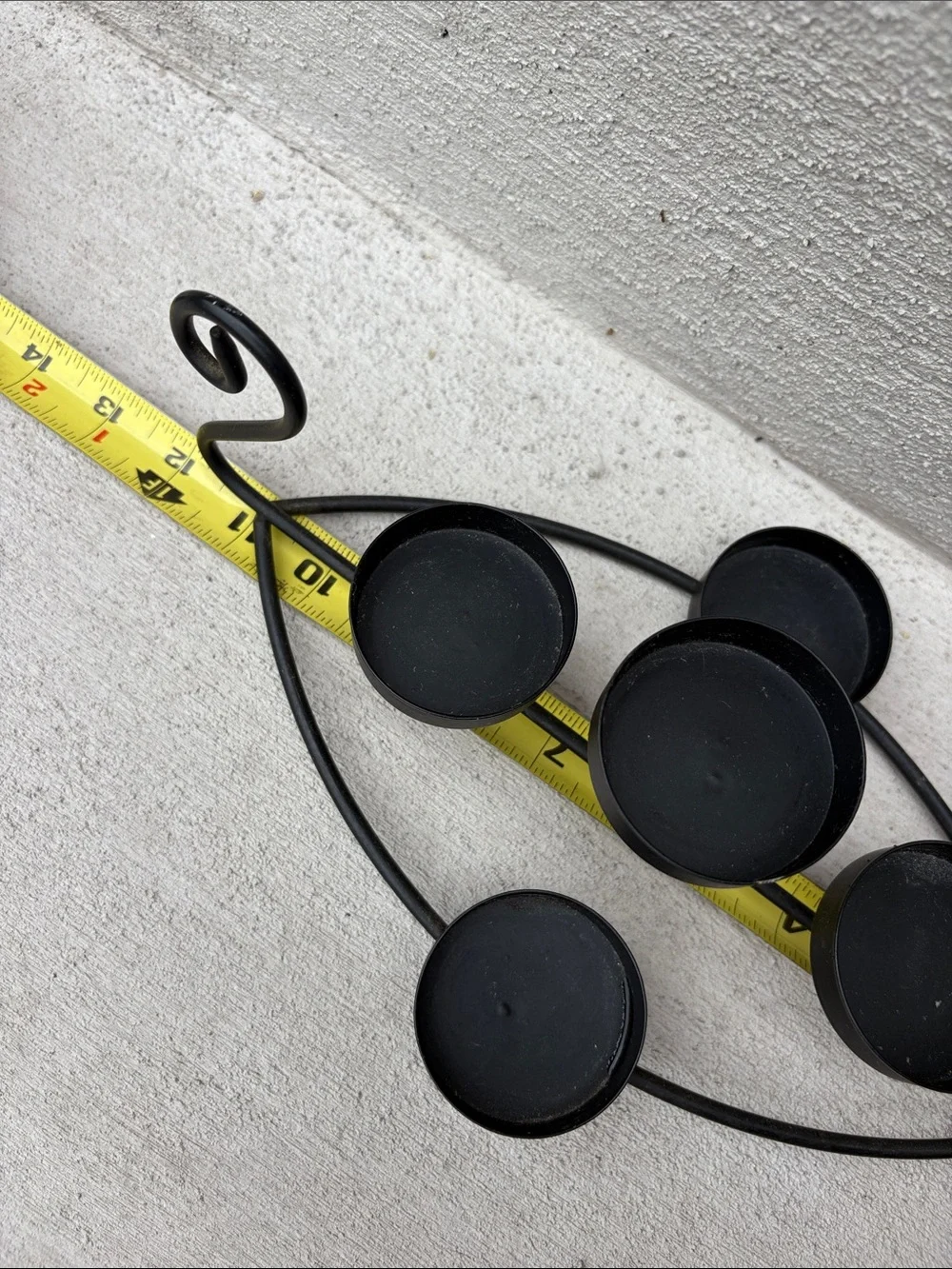 Vintage Matte Black Iron Leaf Multi Tealight Votive Candle Holder